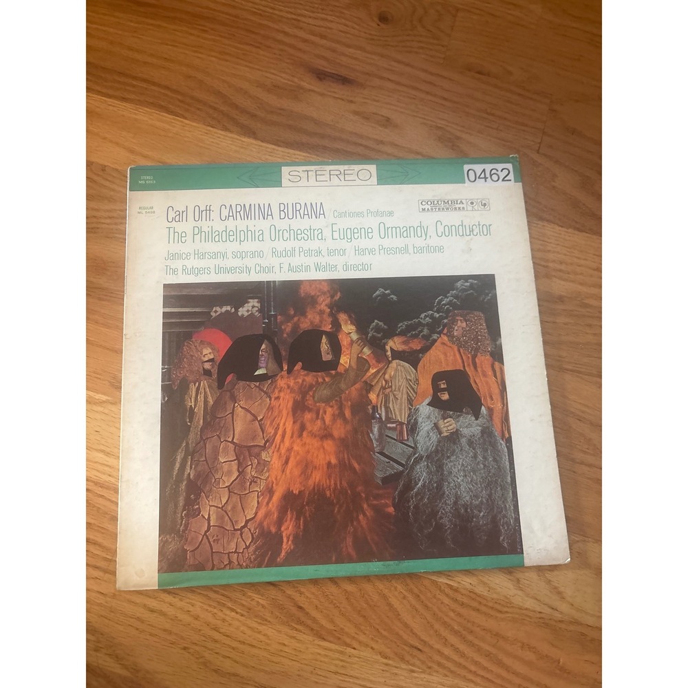 Columbia Carl Orff Carmina Burana Vinyl LP 12" Black Good Philadelphia Orchestra